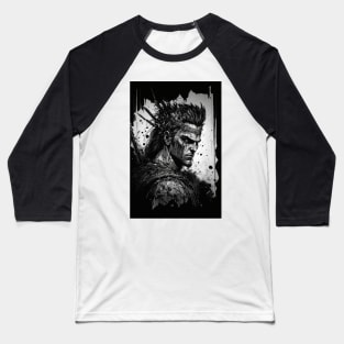 Fierce Warrior Illustration Baseball T-Shirt